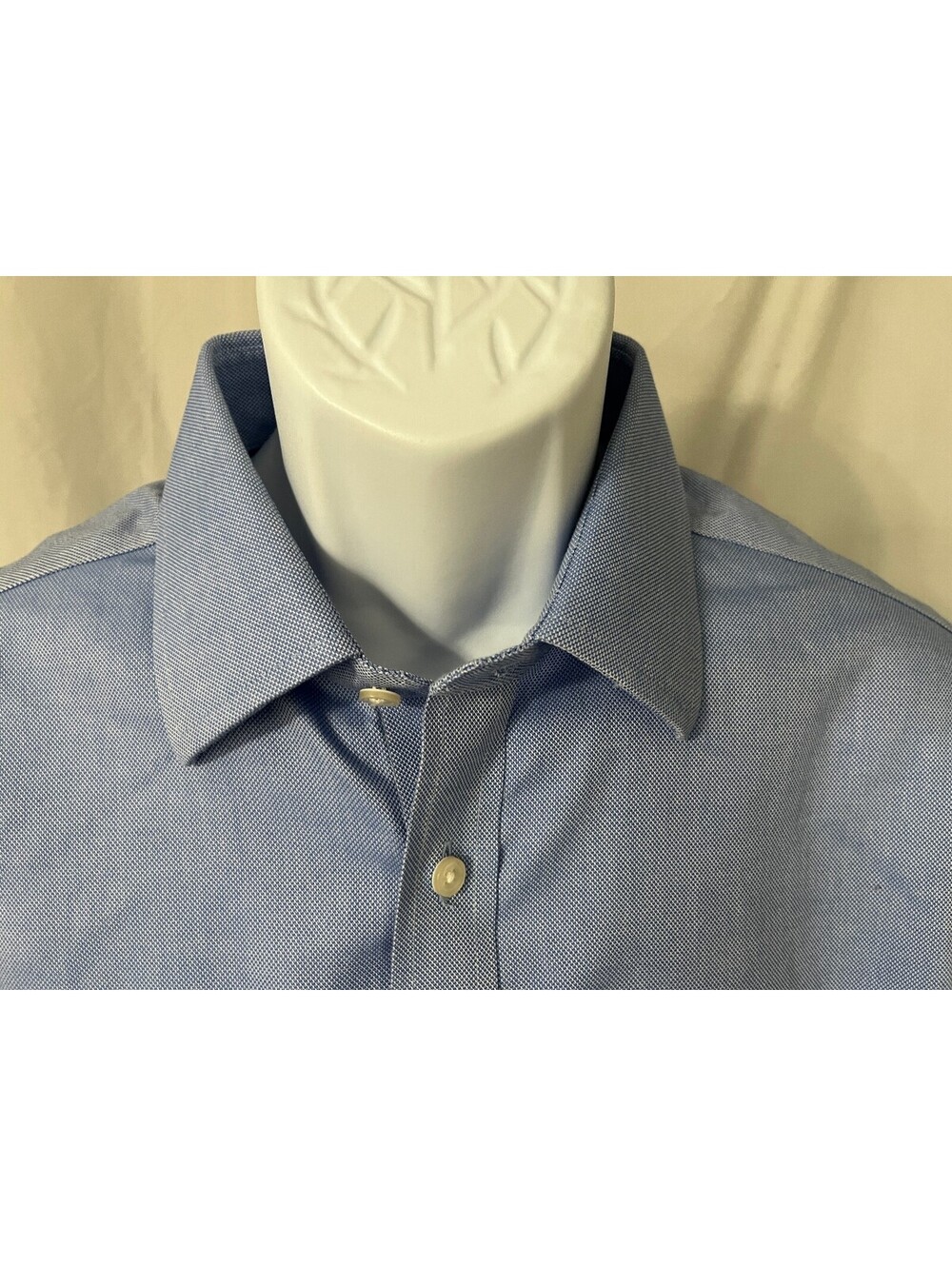 Charles Tyrwhitt Men's Solid Blue Non Iron Slim Fit Dress Shirt 16.5 35